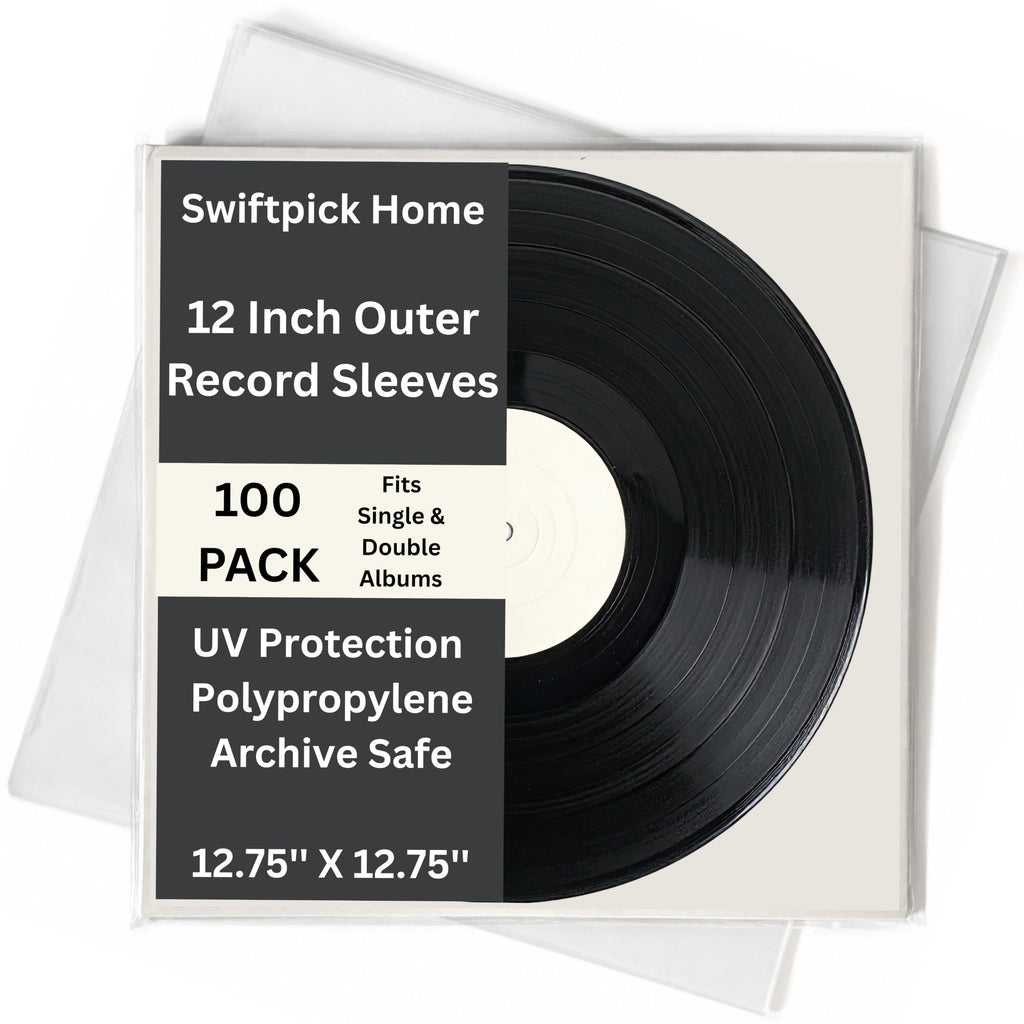 12 Inch Vinyl Record Sleeves, 100 Sleeves Per Pack - Case of 10